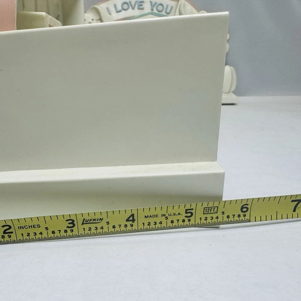 Vintage Homco Wall Hanging Mirror and Shelf Set I Love You Bunnies Balloons 7613
